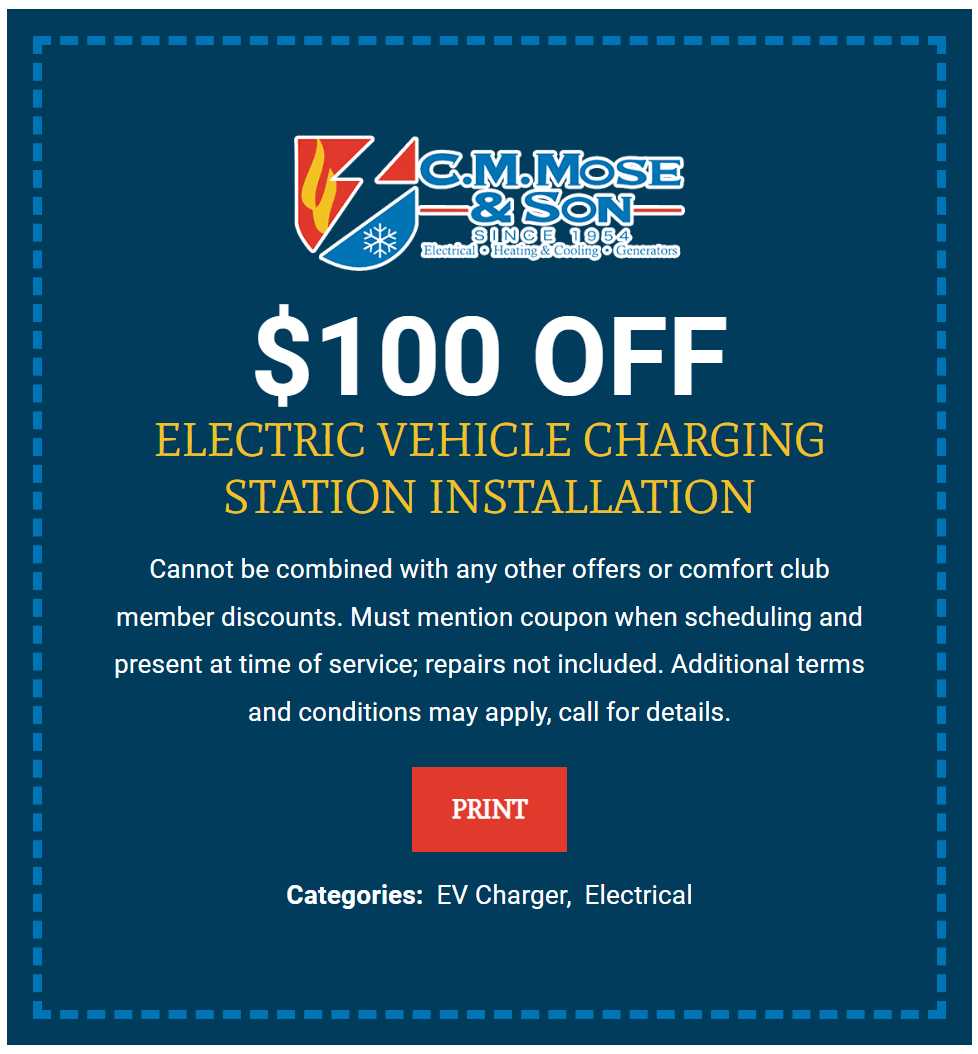 Electric Vehicle Charging Station Installation Coupon